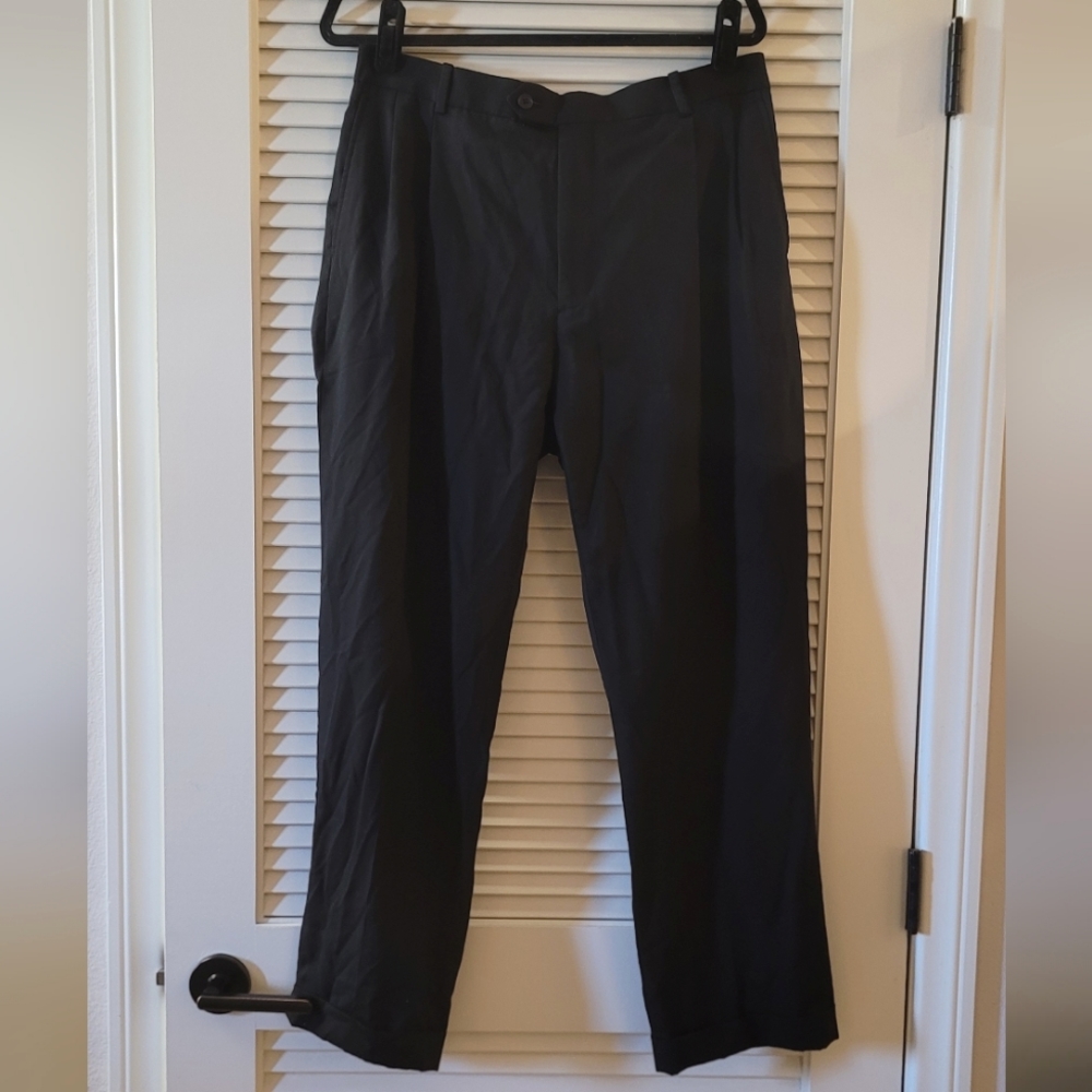 Versini- Men's Black Dress 100% Wool Pants
